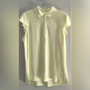 Walter Hagen Women's Clubhouse Flutter Sleeve Sz. Large Lemon Sorbet NWT PTP 20”